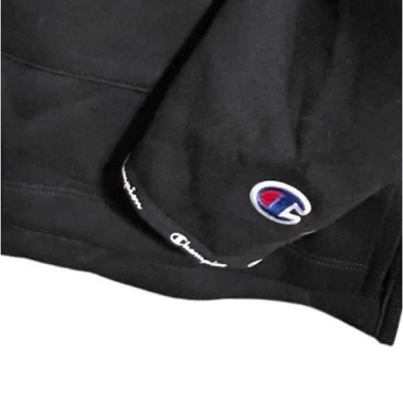 Champion Pullover Black Sweatshirt with Zipper at Neck - Picture 4 of 7